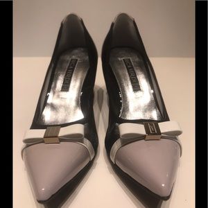 Luca Verdi mesh mid pump multi patent leather